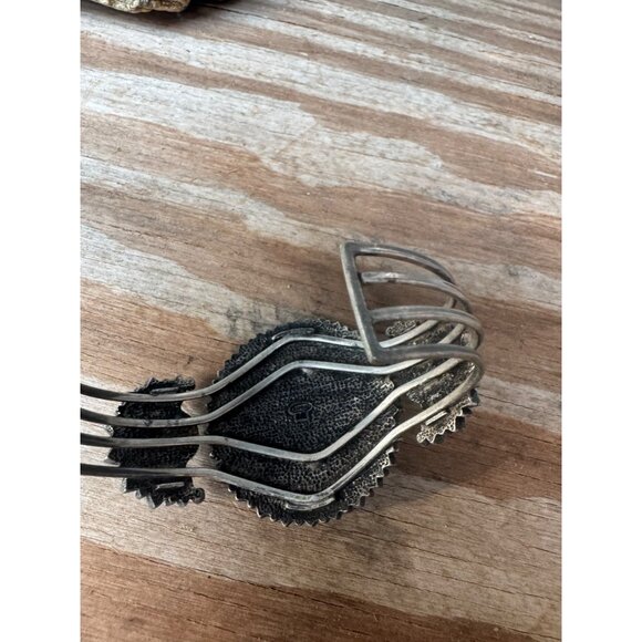 Turquoise Faux Southwestern Vintage Cuff Sunburst Sunbeam Cluster Bracelet Avon - Picture 6 of 7